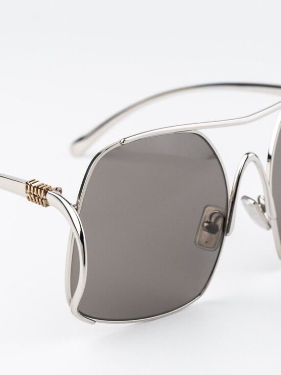 Miu Miu Women Sunglasses Silver Grey Pilot MUA55S 1BC80Q NEW AUTHENTIC main image 5